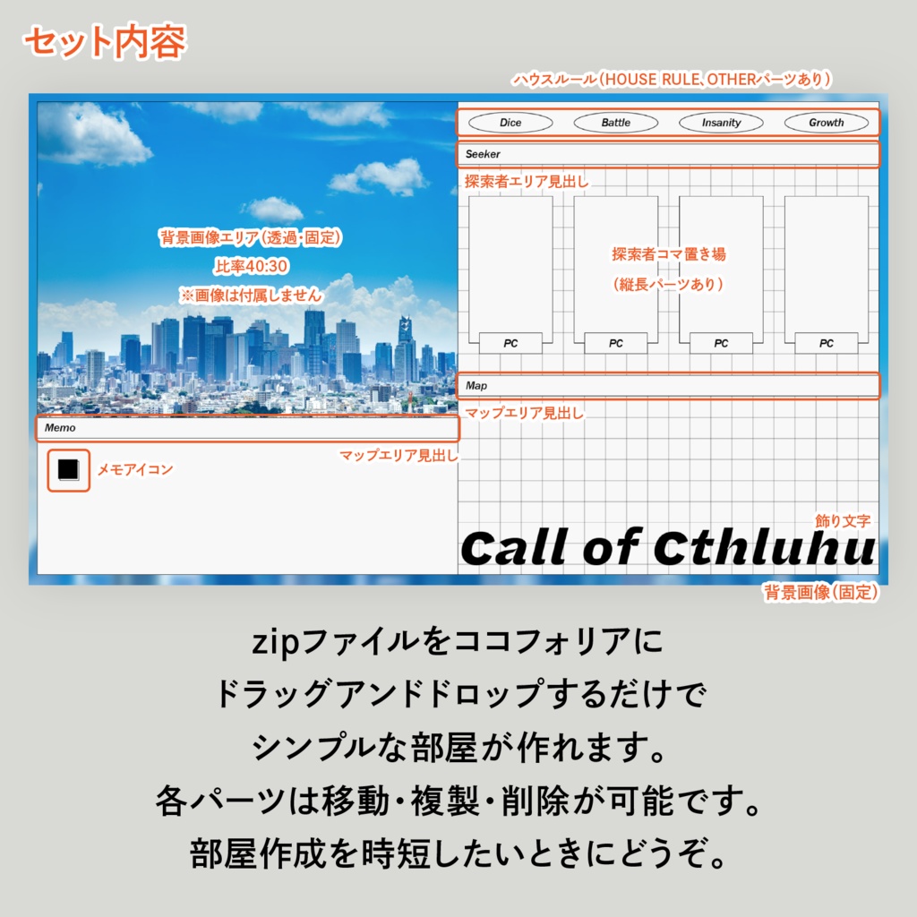 【ZIP有】サクッと遊べるココフォリア素材セット【その2】 SPLL:E191887