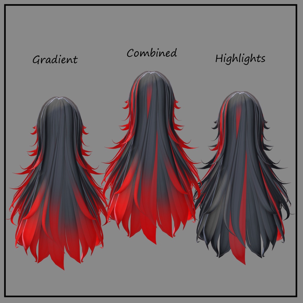 メカクレ堕天ロング - Texture Mask for Highlights