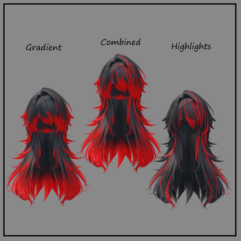 メカクレ堕天ロング - Texture Mask for Highlights