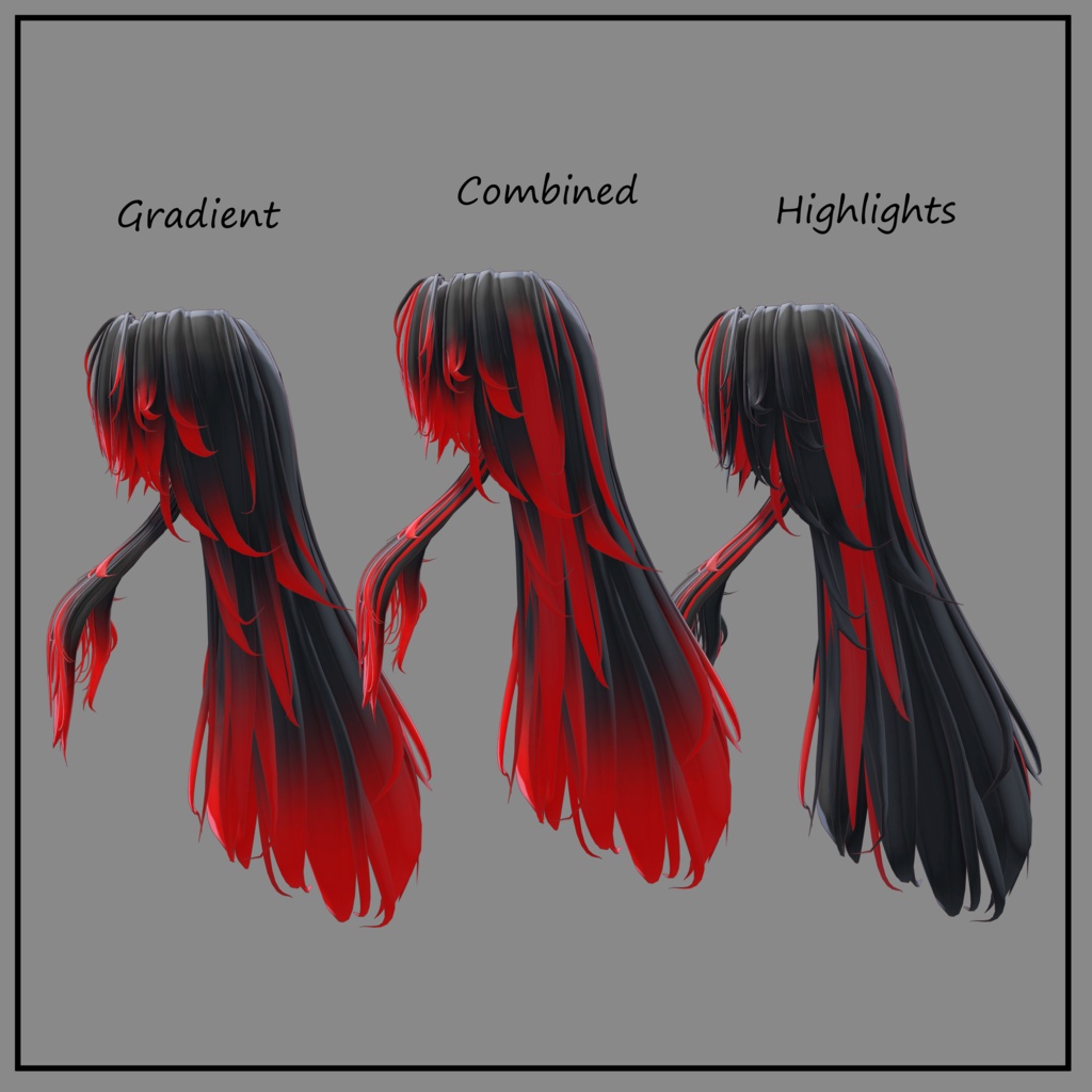 メカクレ堕天ロング - Texture Mask for Highlights