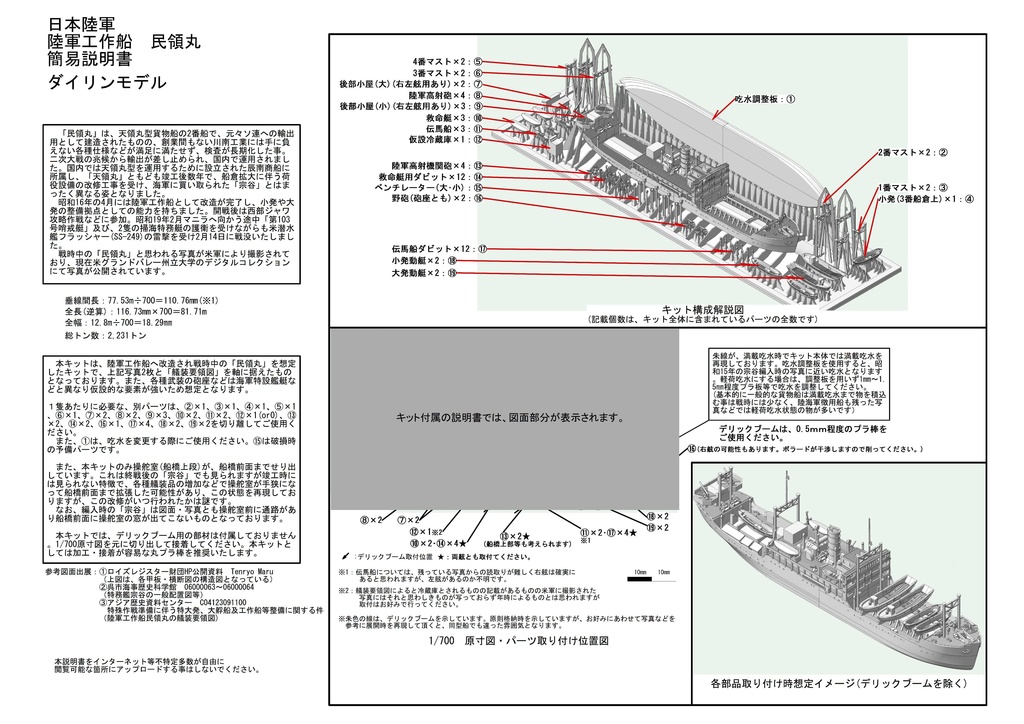 1/700 辰南商船 天領丸型貨物船 1隻