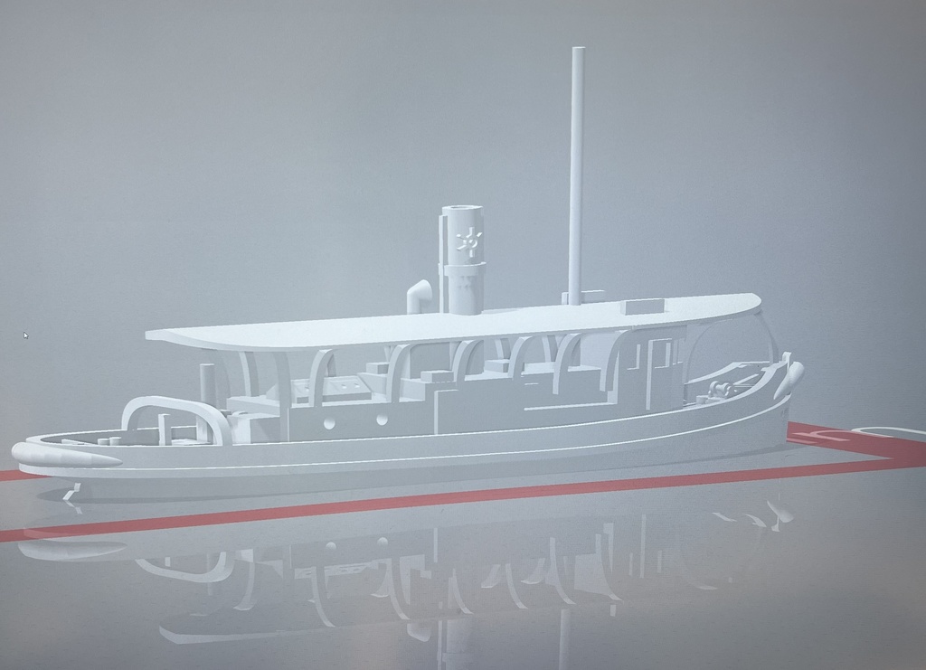 1/700 東京港建設事務所 曳船「第一芝浦丸」(土運船付) 2隻