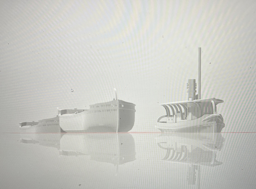 1/700 東京港建設事務所 曳船「第一芝浦丸」(土運船付) 2隻