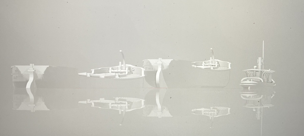 1/700 東京港建設事務所 曳船「第一芝浦丸」(土運船付) 2隻