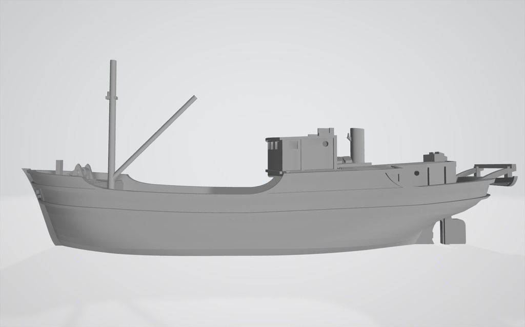 1/700 機帆船 100総トン型2隻(満載吃水・空荷吃水1隻ずつ)