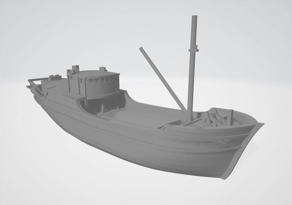 1/700 機帆船 100総トン型2隻(満載吃水・空荷吃水1隻ずつ)