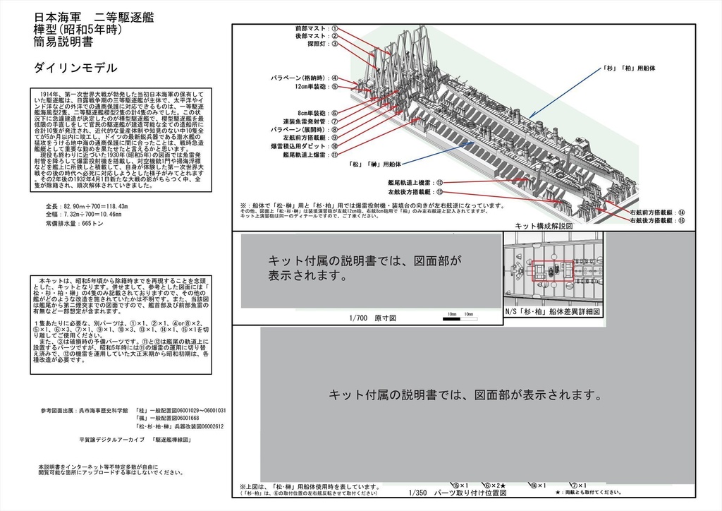 1/700 日本海軍 樺型駆逐艦 2隻
