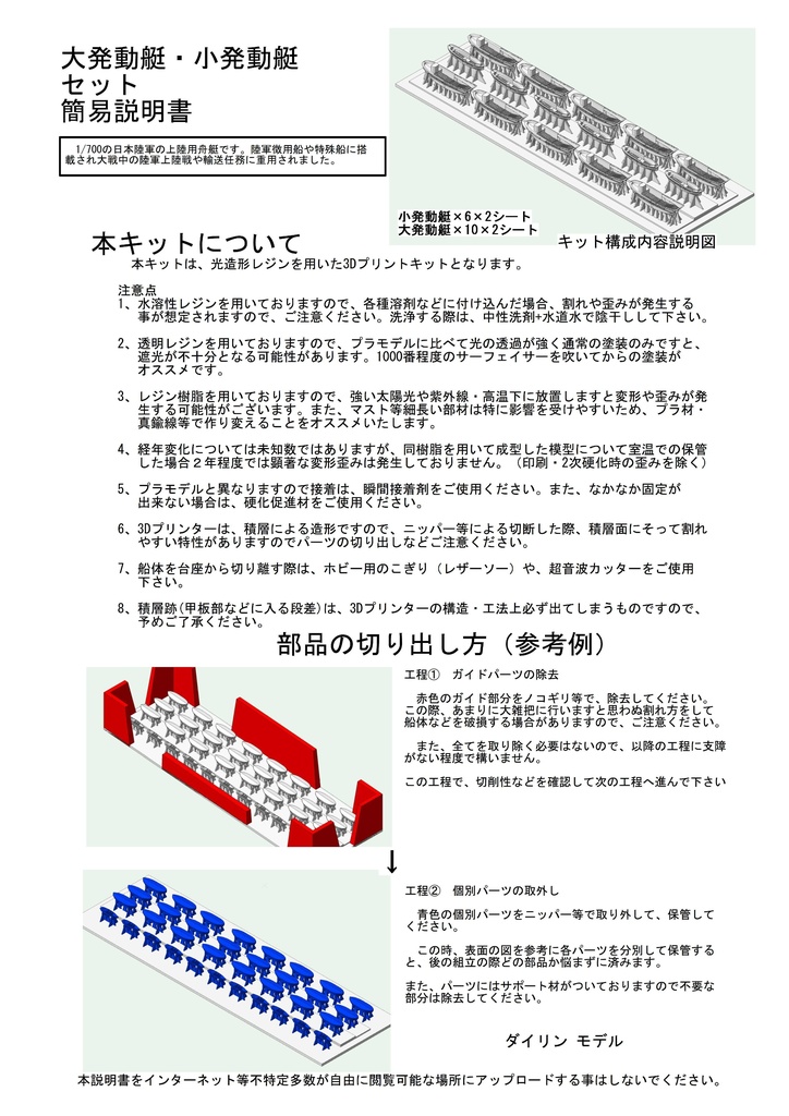 1/700 日本陸軍 大発動艇・小発動艇セット