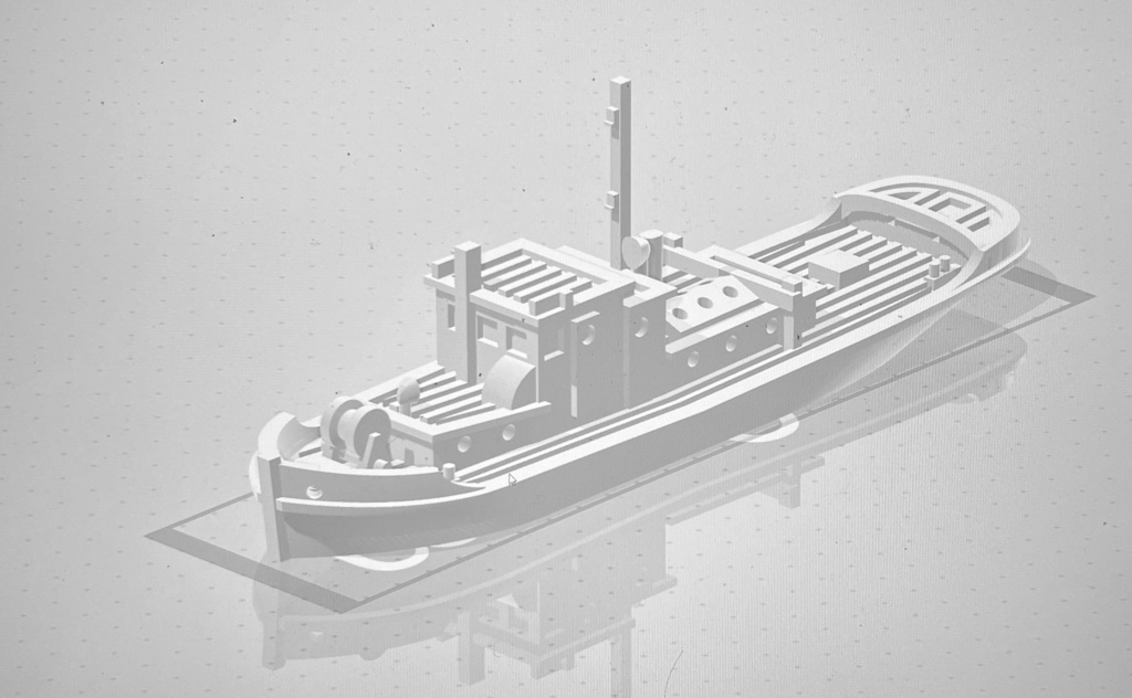 1/700 木造 曳船(2隻)・曳ハシケ(空荷2隻・満載2隻)