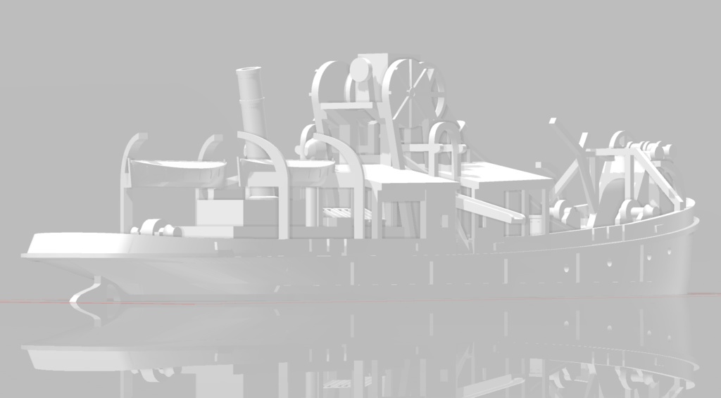 1/700 東京市 浚渫船「駒形丸」(土運船2隻付)1隻