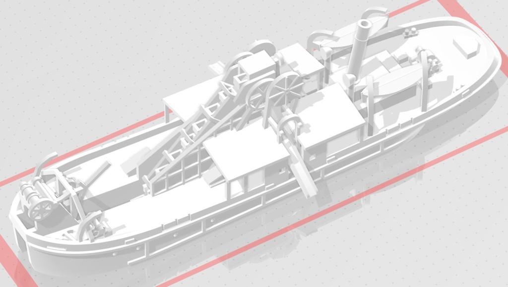 1/700 東京市 浚渫船「駒形丸」(土運船2隻付)1隻
