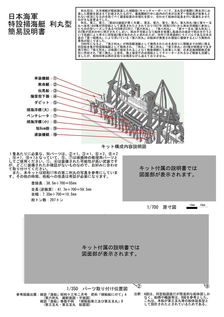 1/700 大洋捕鯨(マルハ) 利丸型捕鯨船2隻(キャッチャーボート)