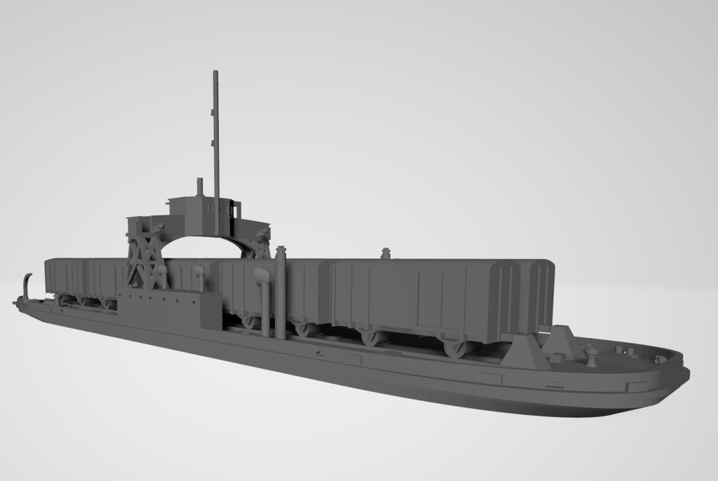 1/700 鉄道省 鉄道連絡船「第一宇高丸型」 2隻 貨車機関車同封