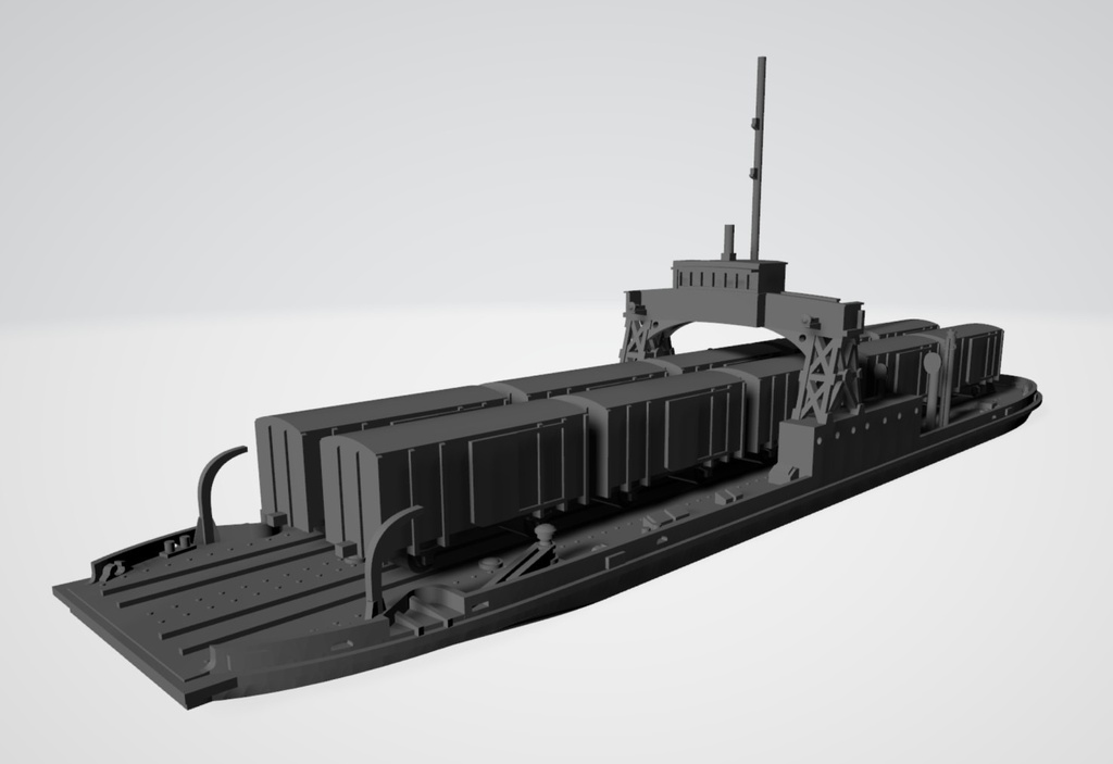 1/700 鉄道省 鉄道連絡船「第一宇高丸型」 2隻 貨車機関車同封