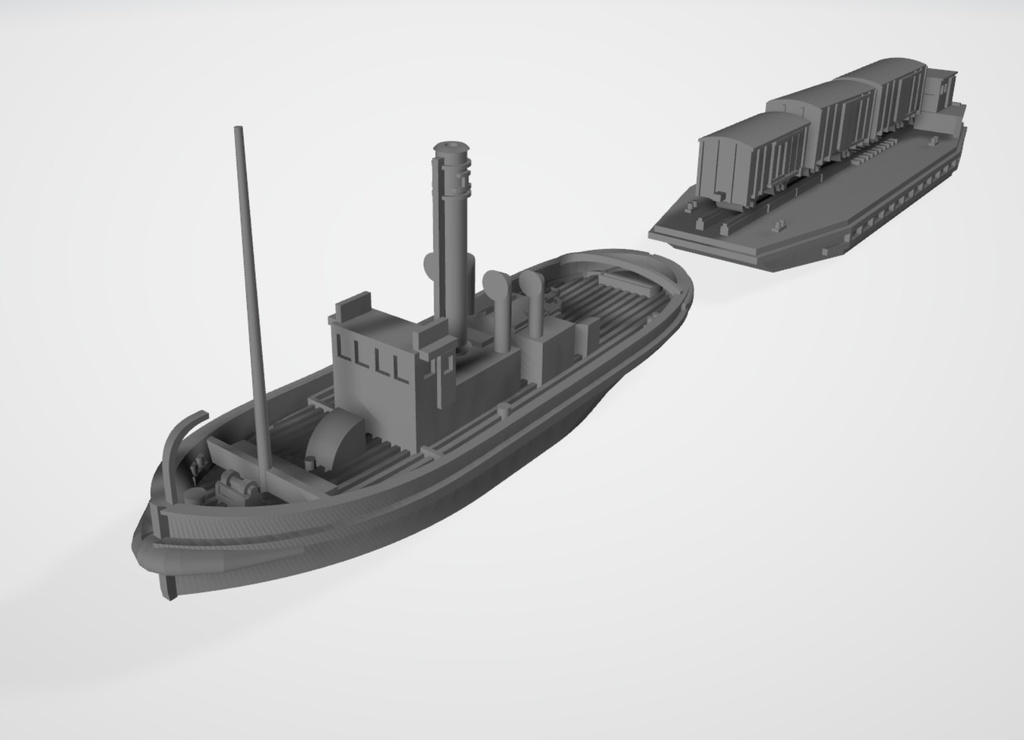 1/700 鉄道省 宇高航路 曳船(1隻)・貨車渡艀(3隻)セット