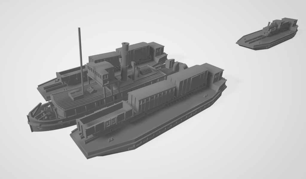 1/700 鉄道省 宇高航路 曳船(1隻)・貨車渡艀(3隻)セット