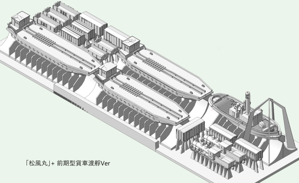 1/700 鉄道省 宇高航路 曳船(1隻)・貨車渡艀(3隻)セット