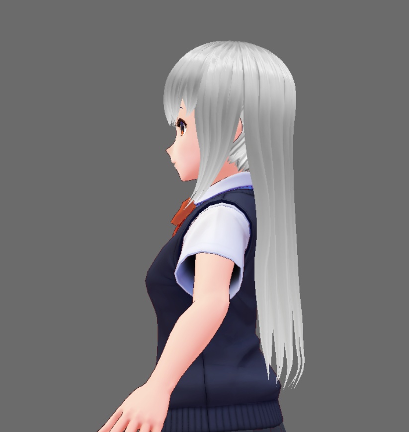 三つ編みリボンロングヘアー【正式版対応】