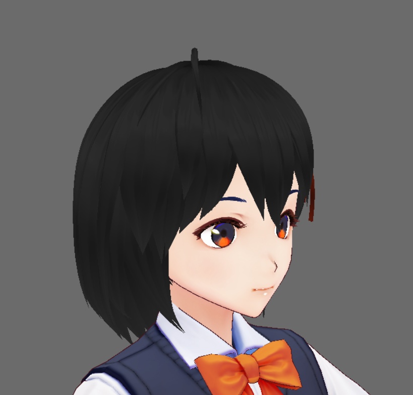 黒髪ショートリボン【正式版対応】