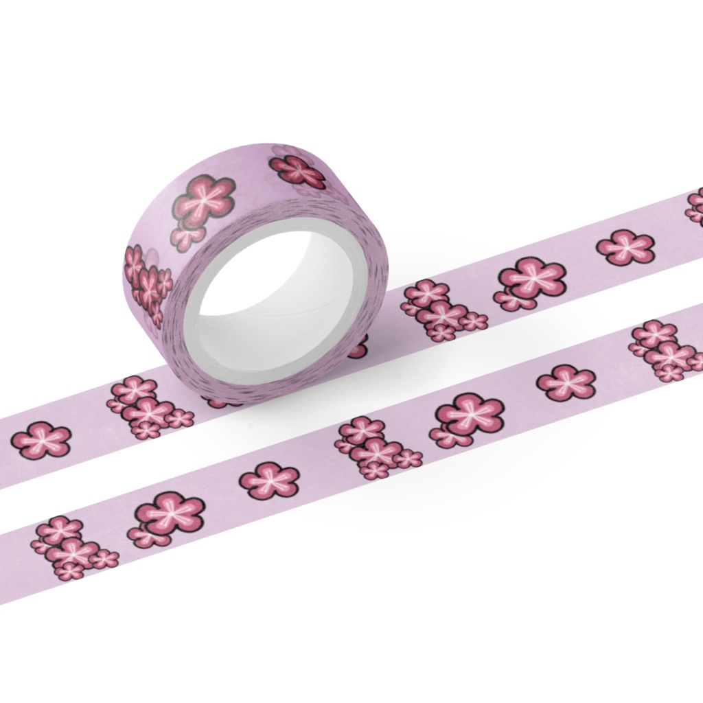【オリジナル】マスキングテープ 梅花 ピンク 15mm