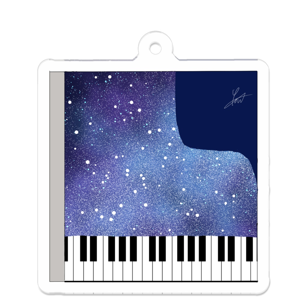 【オリジナル】ピアノCDケースキーホルダー(星空)