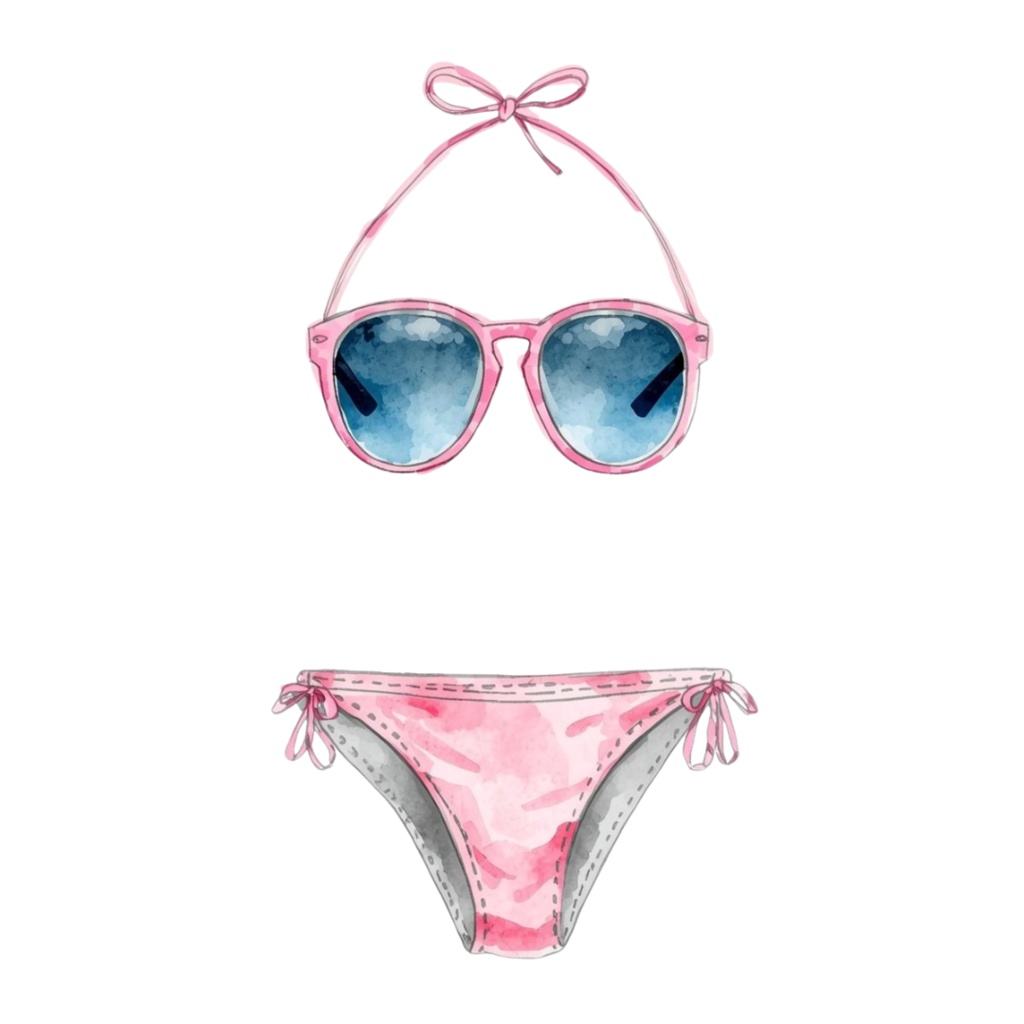 【旅行アイテム】水彩画風ピンクのアンティーク調の旅行アイテムシリーズ(全10種)