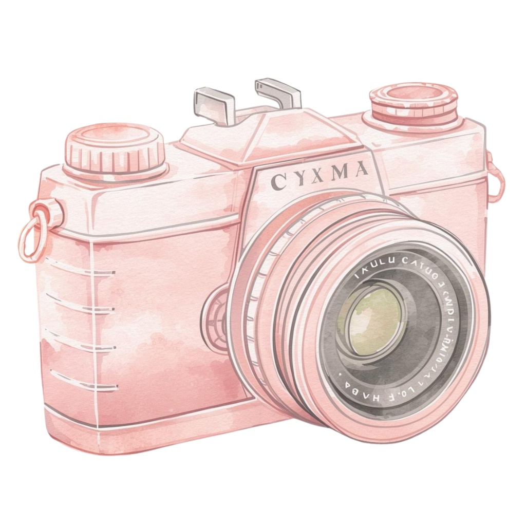 【旅行アイテム】水彩画風ピンクのアンティーク調の旅行アイテムシリーズ(全10種)