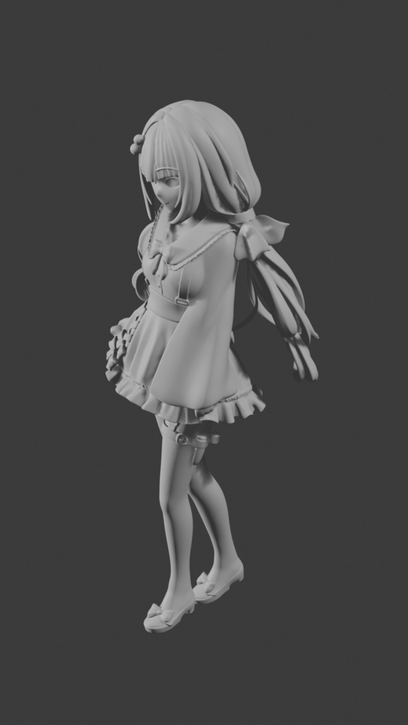 Original Character Sculpt – Ribbon Dress Girl (Unrigged Display Model)