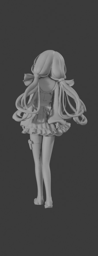 Original Character Sculpt – Ribbon Dress Girl (Unrigged Display Model)