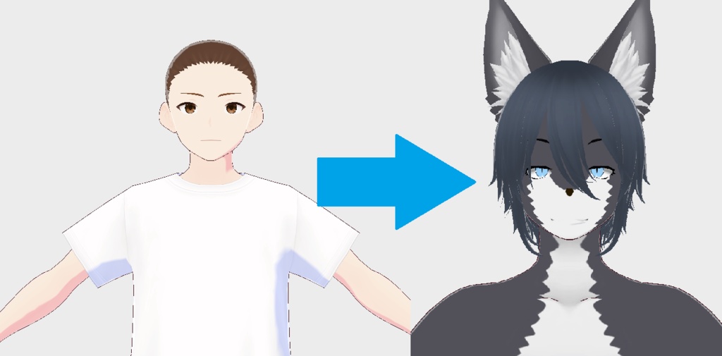 ケモノVRido素体-オス/メス