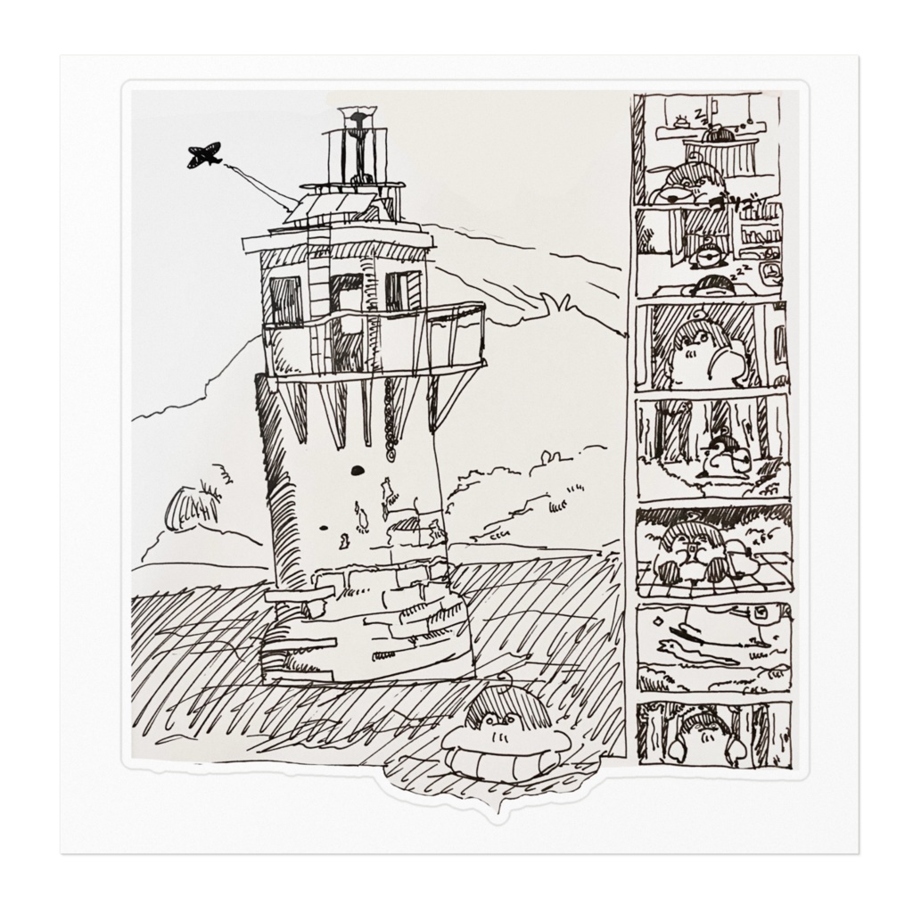 ペンギンミニ漫画ステッカー