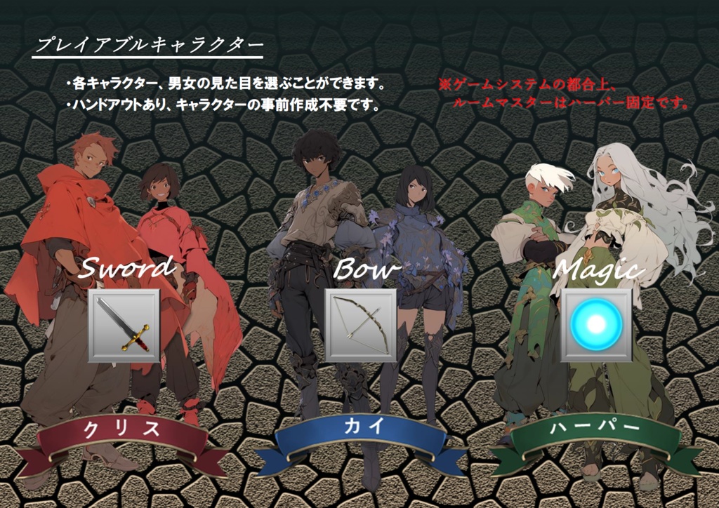 選択方式アドベンチャーTRPG「KINGLESS 古の絆」