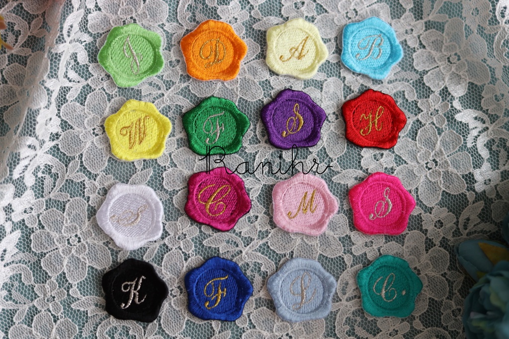 シーリングスタンプ(封蝋)風刺繍シールワッペン