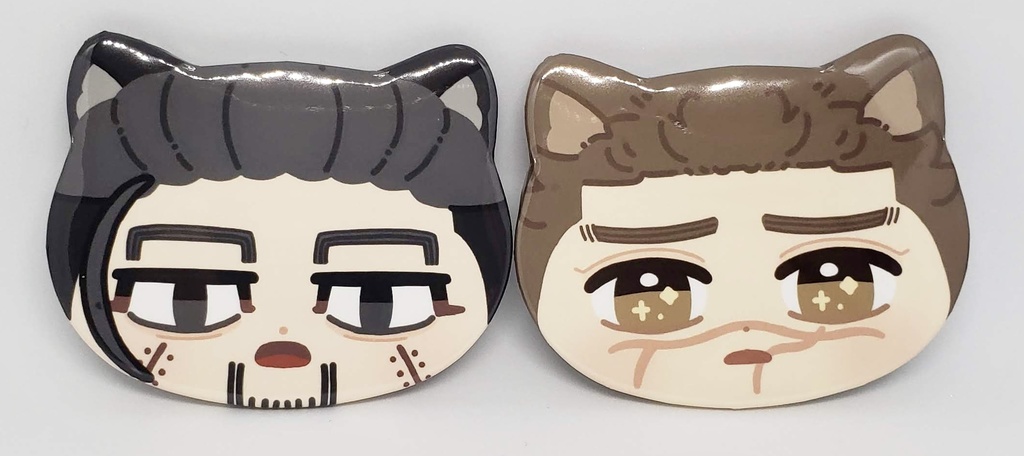 尾杉 ねこちゃん缶バッジ(2個セット)🐈⬛🧸