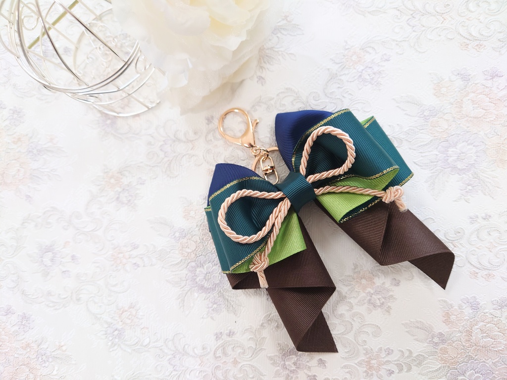 文アル菊池寛イメージ リボンチャーム/文豪とアルケミスト 推し活グッズ 大人可愛いハンドメイド