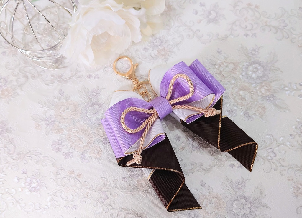 文アル菊池寛イメージ リボンチャーム/文豪とアルケミスト 推し活グッズ 大人可愛いハンドメイド