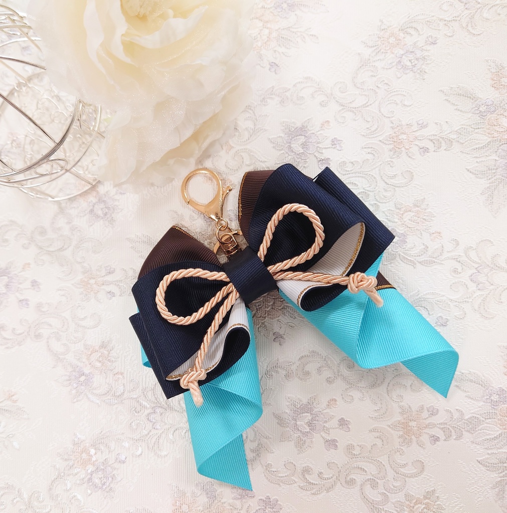 文アル菊池寛イメージ リボンチャーム/文豪とアルケミスト 推し活グッズ 大人可愛いハンドメイド