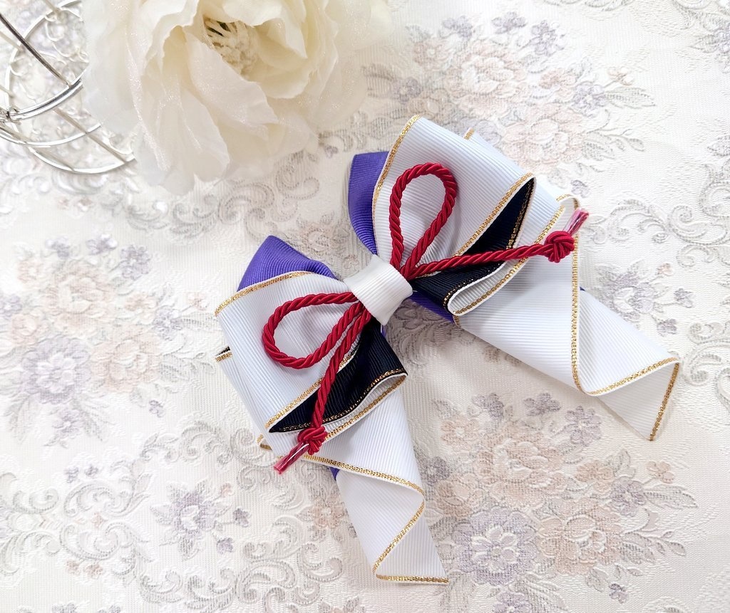 文アル菊池寛イメージ リボンチャーム/文豪とアルケミスト 推し活グッズ 大人可愛いハンドメイド