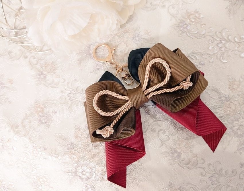 文アル菊池寛イメージ リボンチャーム/文豪とアルケミスト 推し活グッズ 大人可愛いハンドメイド