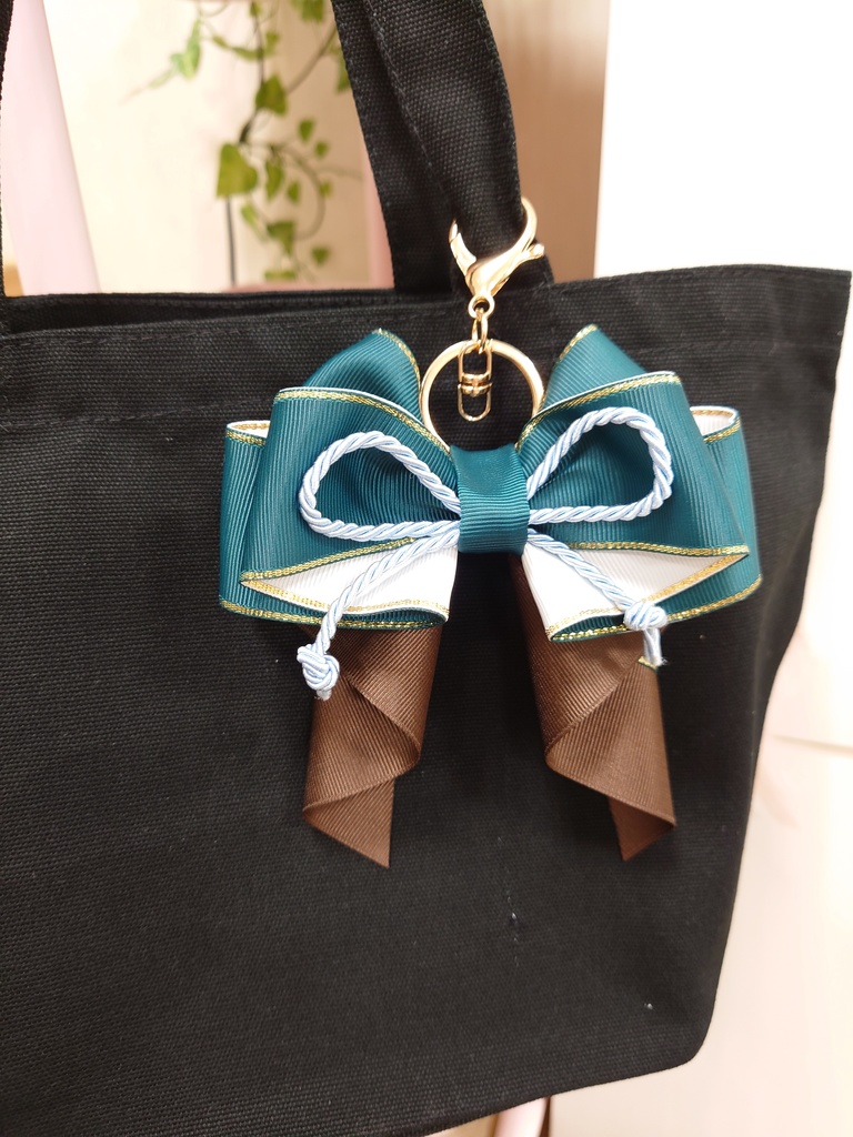 文アル菊池寛イメージ リボンチャーム/文豪とアルケミスト 推し活グッズ 大人可愛いハンドメイド