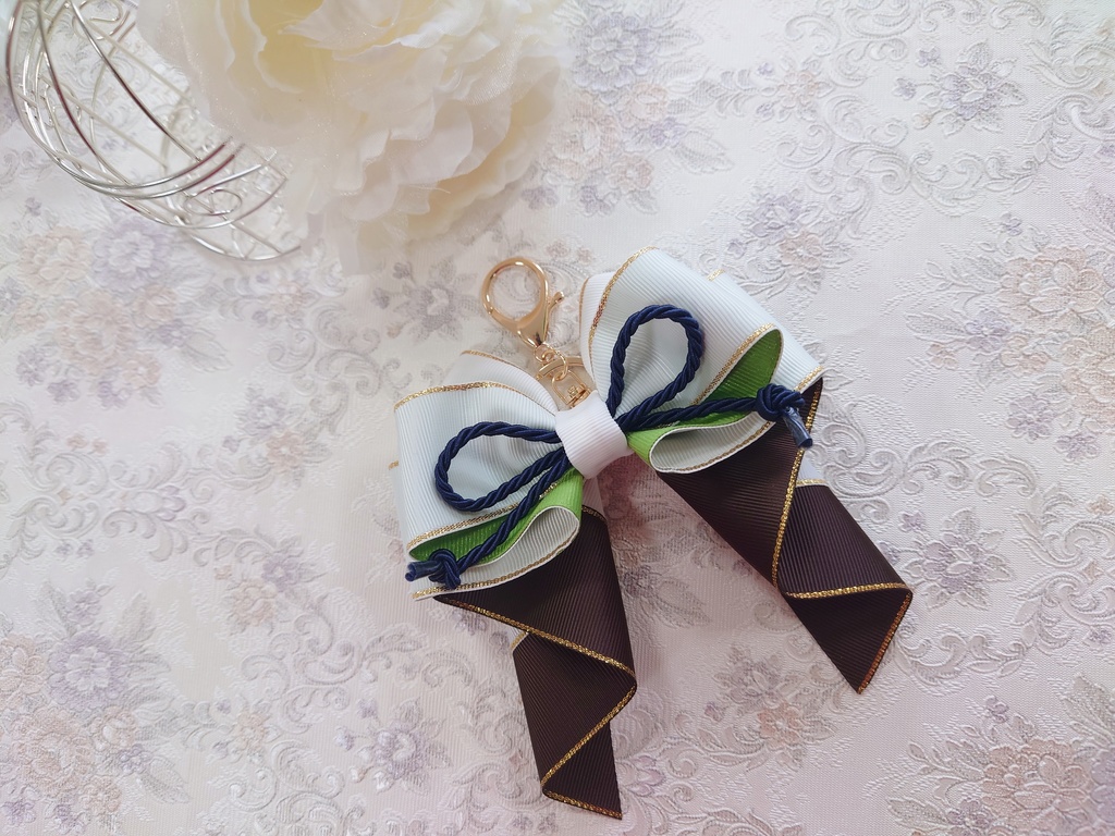 文アル菊池寛イメージ リボンチャーム/文豪とアルケミスト 推し活グッズ 大人可愛いハンドメイド