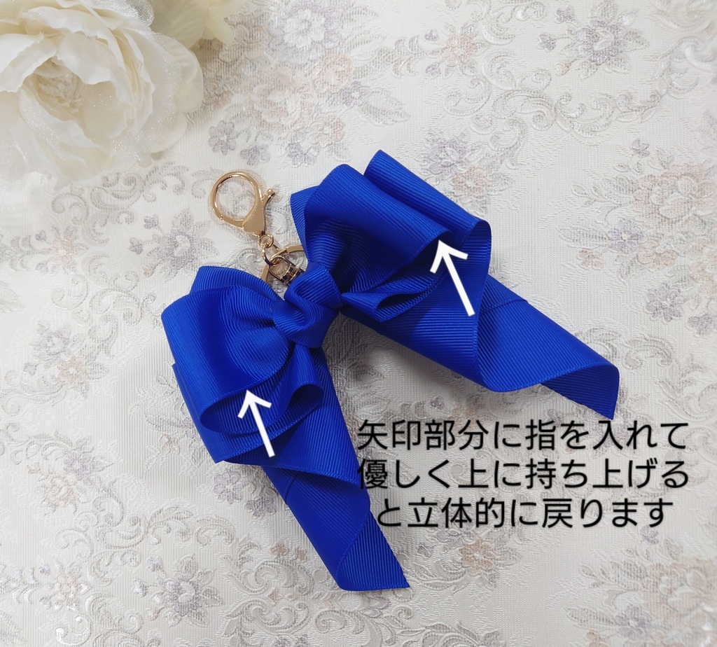 刀剣乱舞 三日月宗近 イメージ♡ 推し活リボンチャーム(バッグチャーム・ヘアアクセサリー)ライブ/舞台/イベントに