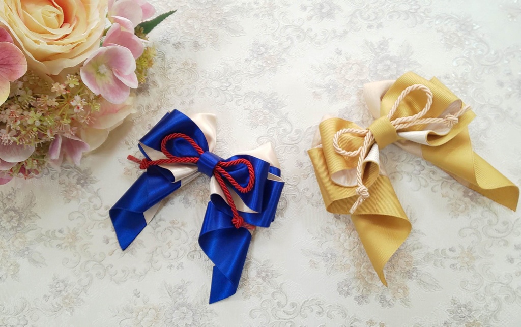 刀剣乱舞 三日月宗近 イメージ♡ 推し活リボンチャーム(バッグチャーム・ヘアアクセサリー)ライブ/舞台/イベントに