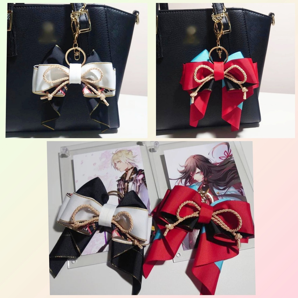 刀剣乱舞 鶴丸国永 イメージ♡ 推し活リボンチャーム(バッグチャーム・ヘアアクセサリー)ライブ/舞台/イベントに