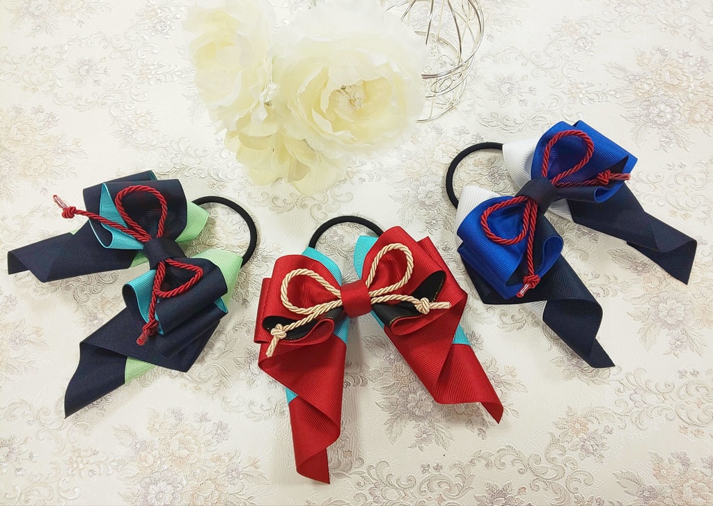 刀剣乱舞 鶴丸国永 イメージ♡ 推し活リボンチャーム(バッグチャーム・ヘアアクセサリー)ライブ/舞台/イベントに