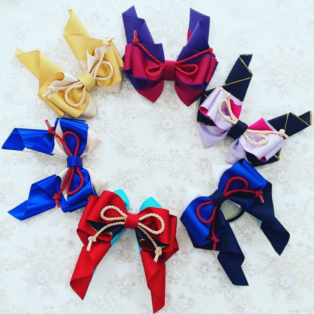 刀剣乱舞 鶴丸国永 イメージ♡ 推し活リボンチャーム(バッグチャーム・ヘアアクセサリー)ライブ/舞台/イベントに