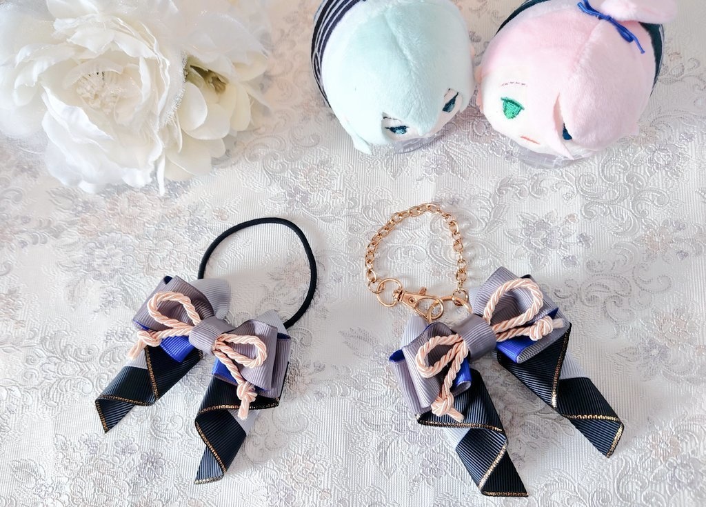 推しカラーが選べる🎀リボンチャームミニサイズ（ヘアゴム／キーホルダー／バッグチャーム）推し活・量産型・卒業式にも♪夏フェス・ライブ
