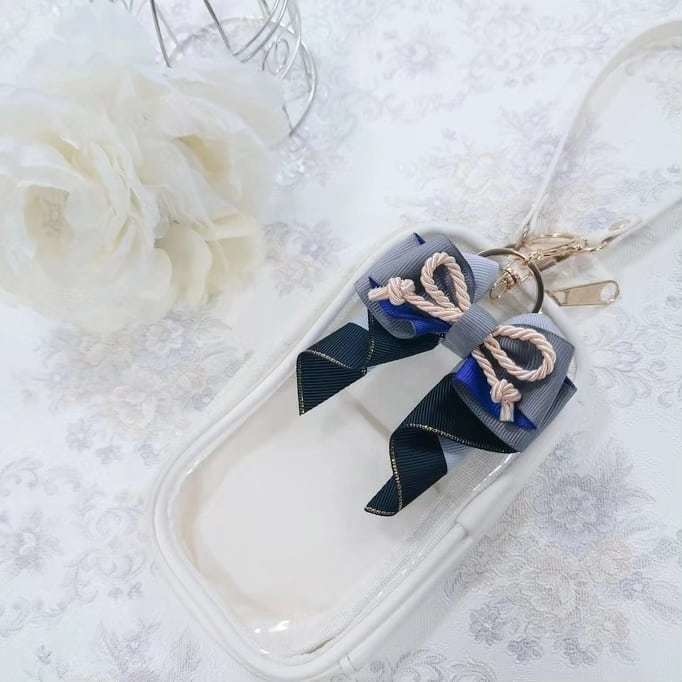 刀剣乱舞 山姥切長義🎀リボンチャームミニサイズ(ヘアゴム/キーホルダー/バッグチャーム)推し活・量産型・卒業式にも♪