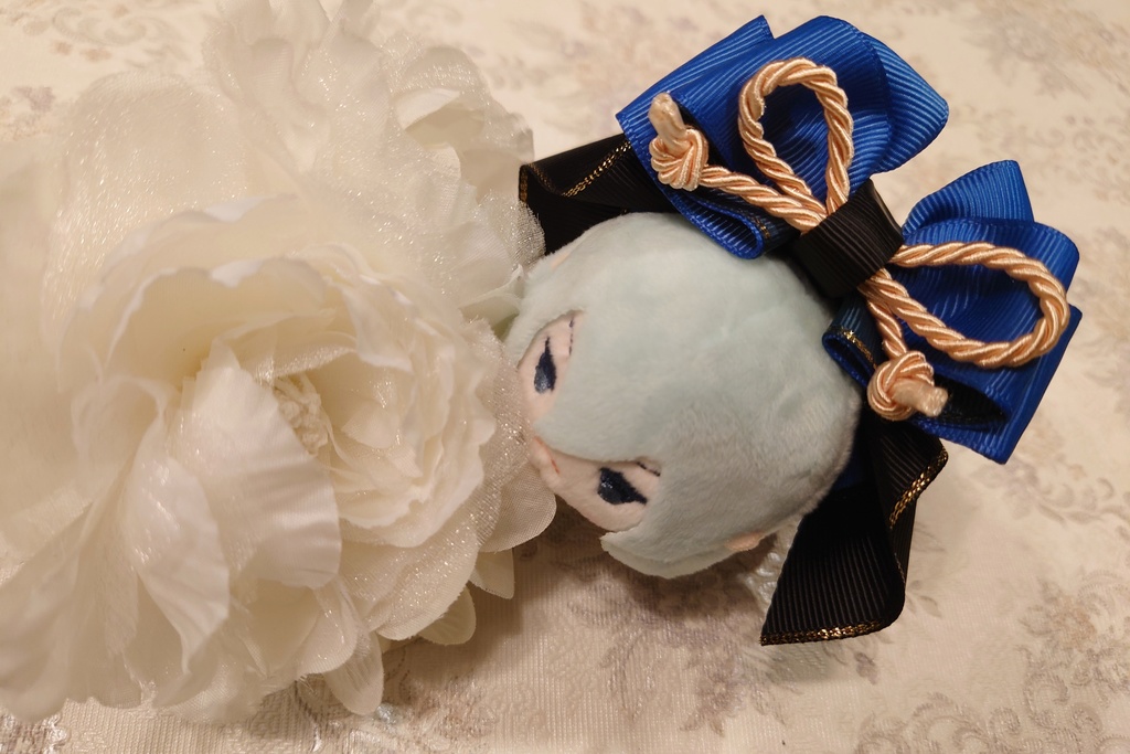 刀剣乱舞 山姥切長義🎀リボンチャームミニサイズ(ヘアゴム/キーホルダー/バッグチャーム)推し活・量産型・卒業式にも♪