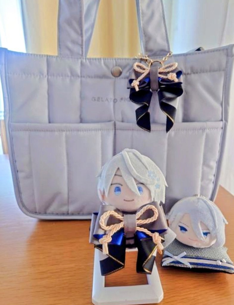 刀剣乱舞 山姥切長義🎀リボンチャームミニサイズ(ヘアゴム/キーホルダー/バッグチャーム)推し活・量産型・卒業式にも♪